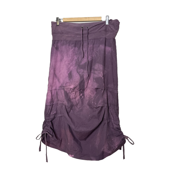 XCVI Dresses & Skirts - Xcvi Skirt Maxi Ruched Boho Western Large L Tie Dye Purple Cinched